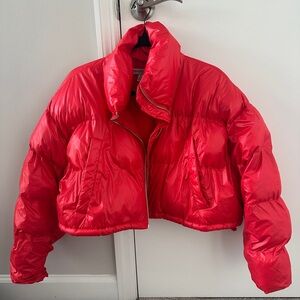Urban Outfitters Red Puffer Jacket